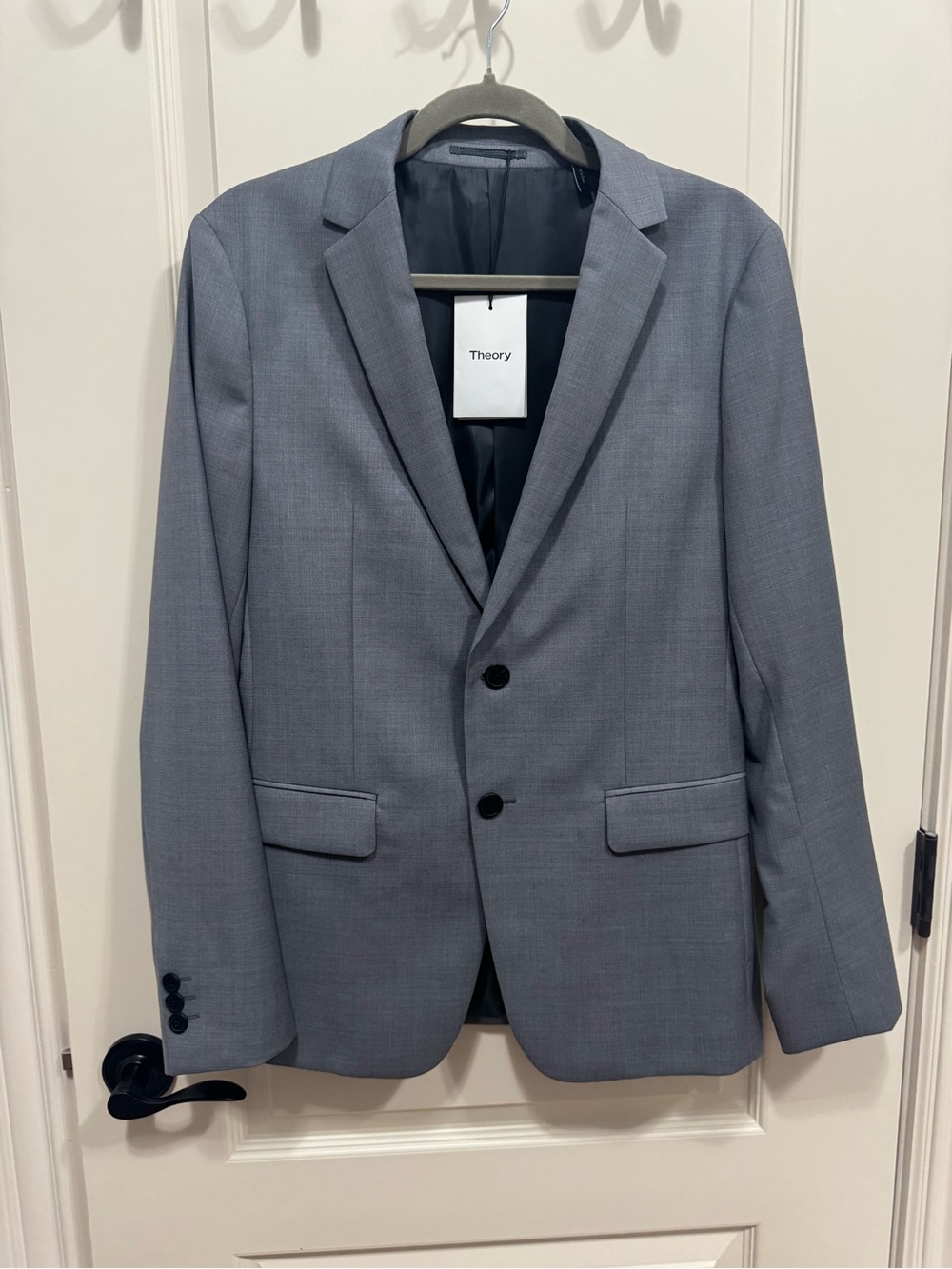 Theory Men's Light Gray Tailored Two-Button Blazer